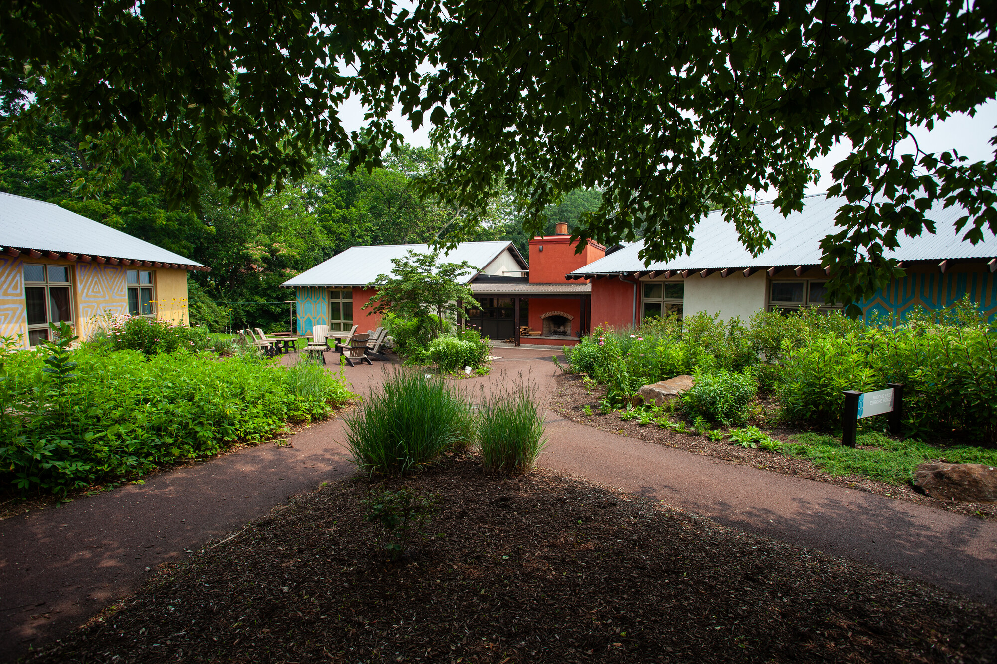 Houses surrounding a courtyard