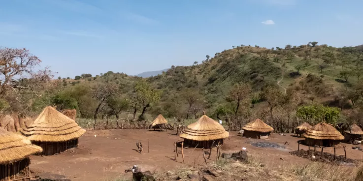 A rural village in Uganda