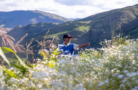 A man standing in a field