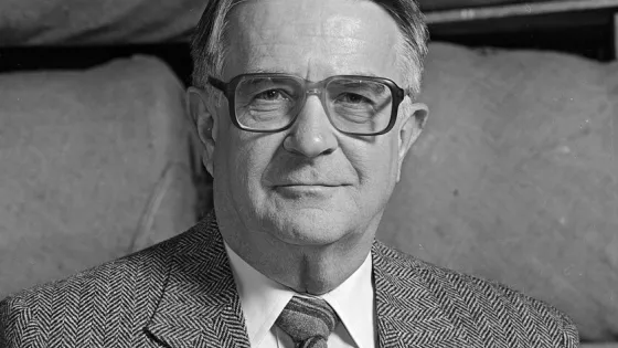 Portrait of MCC executive secretary John A. Lapp in 1991.