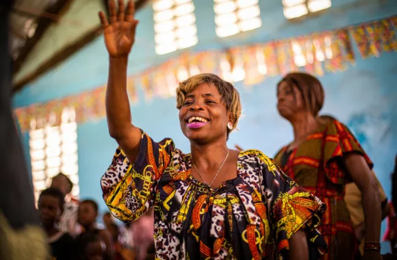 Euphrasie Minzambi, 38, worships at CEFMC Kimpwanza Kikongophone parish in Kikwit.